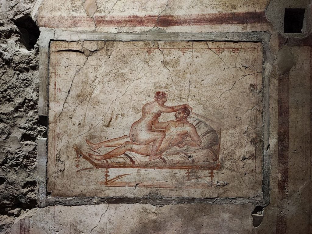 Erotic frescoes at the House of the Vettii in Pompeii. Photo by Silvia Vacca, courtesy of the Archaeological Park of Pompeii.