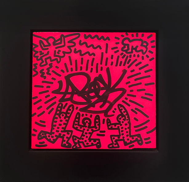Keith Haring and LA II (Angel Ortiz), Untitled (1982). Courtesy of Rosenfeld Gallery, Miami.