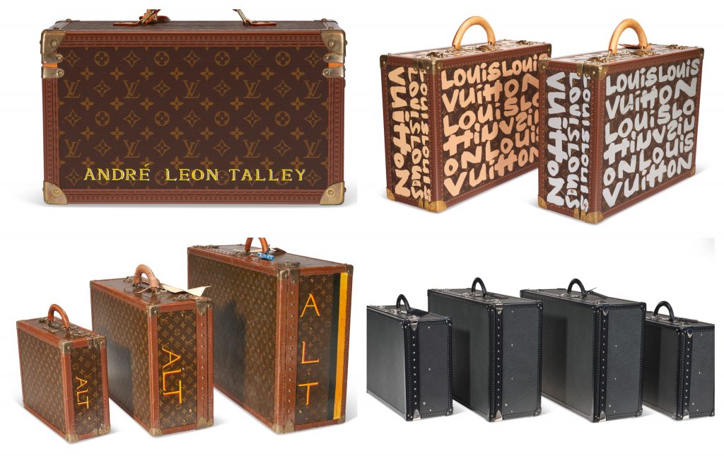 A sampling of Talley's extensive Louis Vuitton luggage collection. Courtesy of Christies.