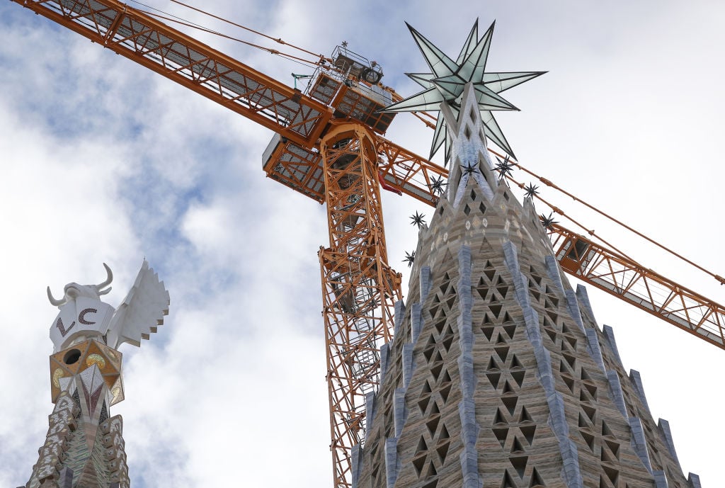 Construction is underway on the Sagrada Familia. Photo by Urbanandsport/NurPhoto via Getty Images.