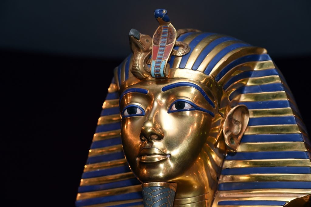 The burial mask of Egyptian Pharaoh Tutankhamun. Photo: Hannes Magerstaedt/Getty Images.