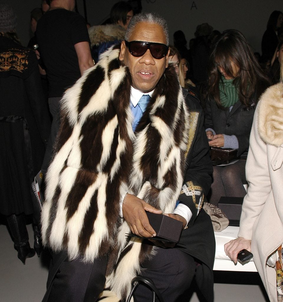 André Leon Talley attends the Calvin Klein Collection Fall 2007 fashion show at Calvin Klein Inc. on February 8, 2007 in New York City. (Photo by Billy Farrell/Patrick McMullan via Getty Images)