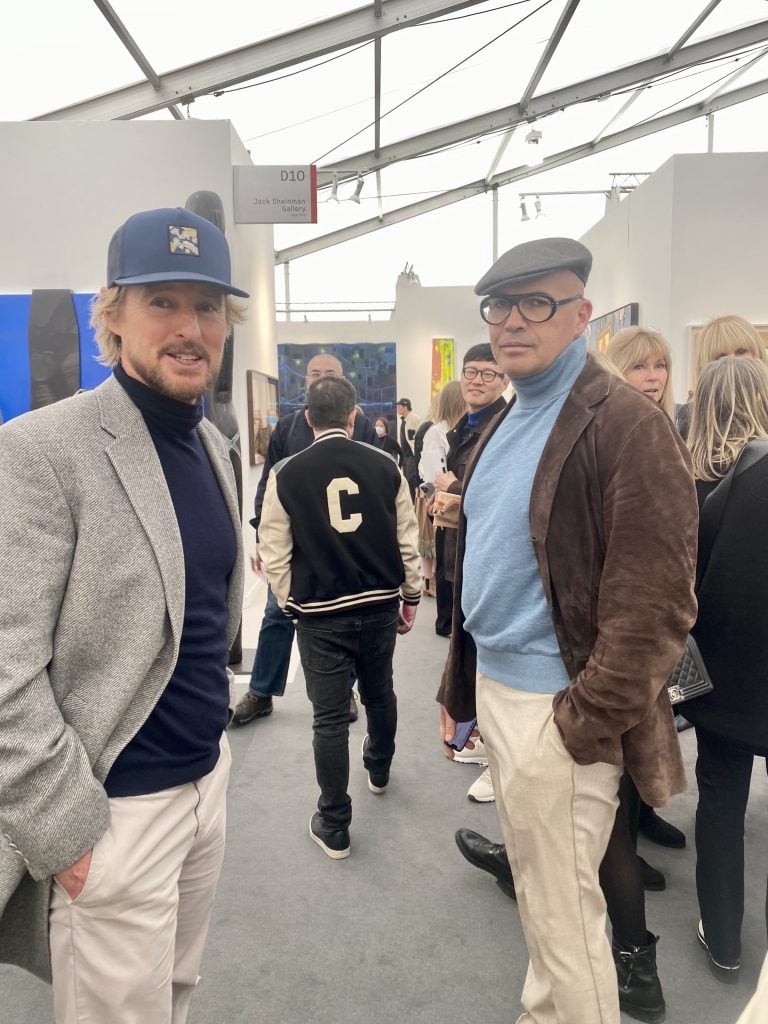 Owen Wilson and Billy Zane at Frieze Los Angeles 2023. Photo by Sarah Cascone. 