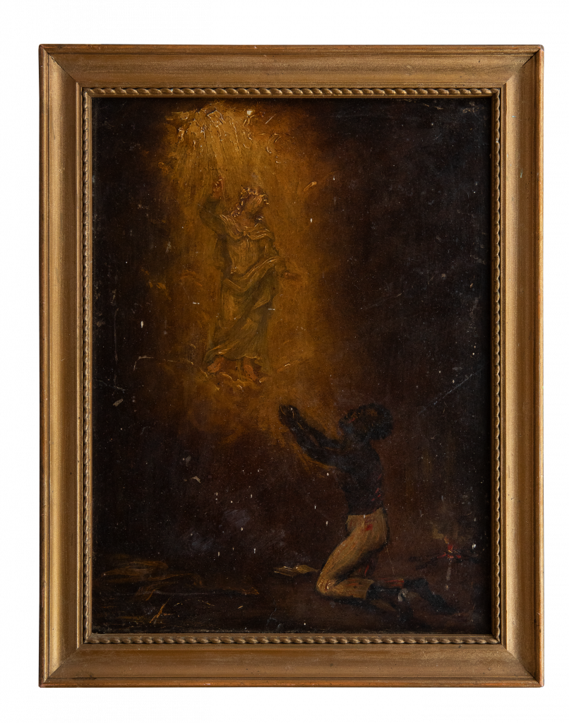 Artist unknown, A slave praying for emancipation (ca. mid-19th century). Courtesy of Sloane Street Auctions.
