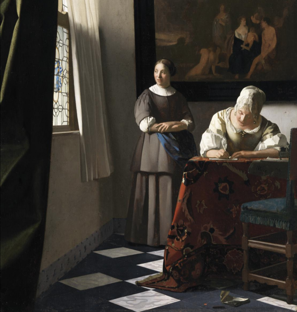 Lady Writing with Her Maid, Johannes Vermeer, ca. 1670-1671. National Gallery of Ireland, Dublin