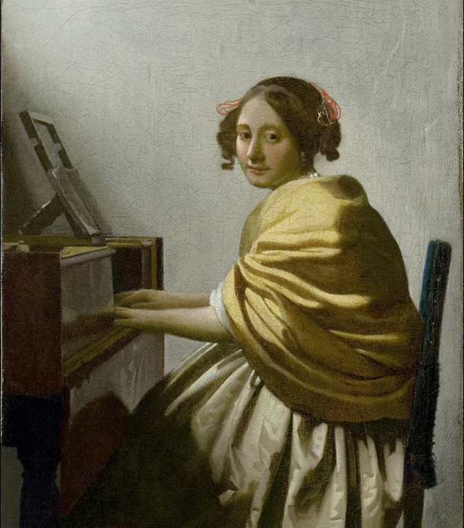 Young Woman Seated at a Virginal, Johannes Vermeer, ca. 1670-1672. Leiden Collection, New York