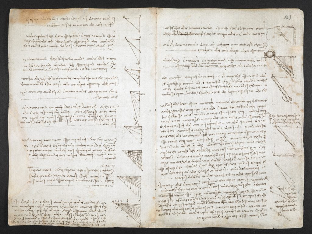 Pages from Leonardo da Vinci's Codex Arundel. Courtesy the British Library.