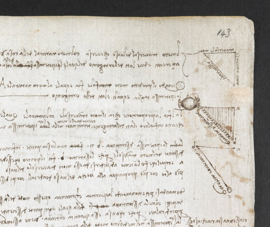 Pages from Leonardo da Vinci's Codex Arundel. Courtesy the British Library.