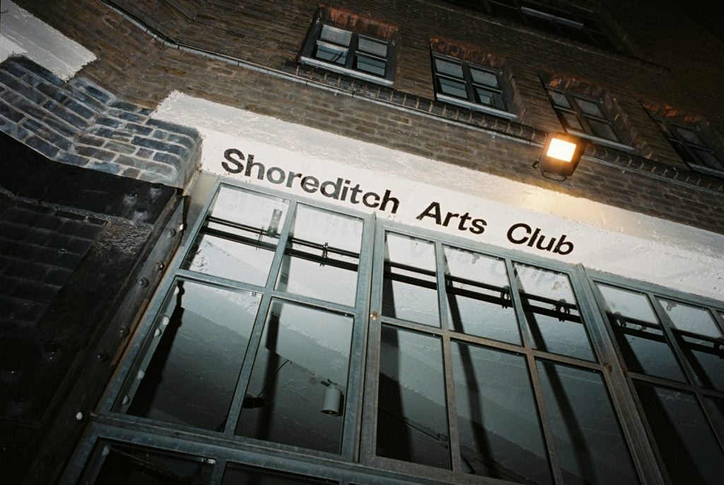 The entrance to Shoreditch Arts Club on Redchurch Street in London. Photo by Alfie White. Courtesy of Shoreditch Arts Club.