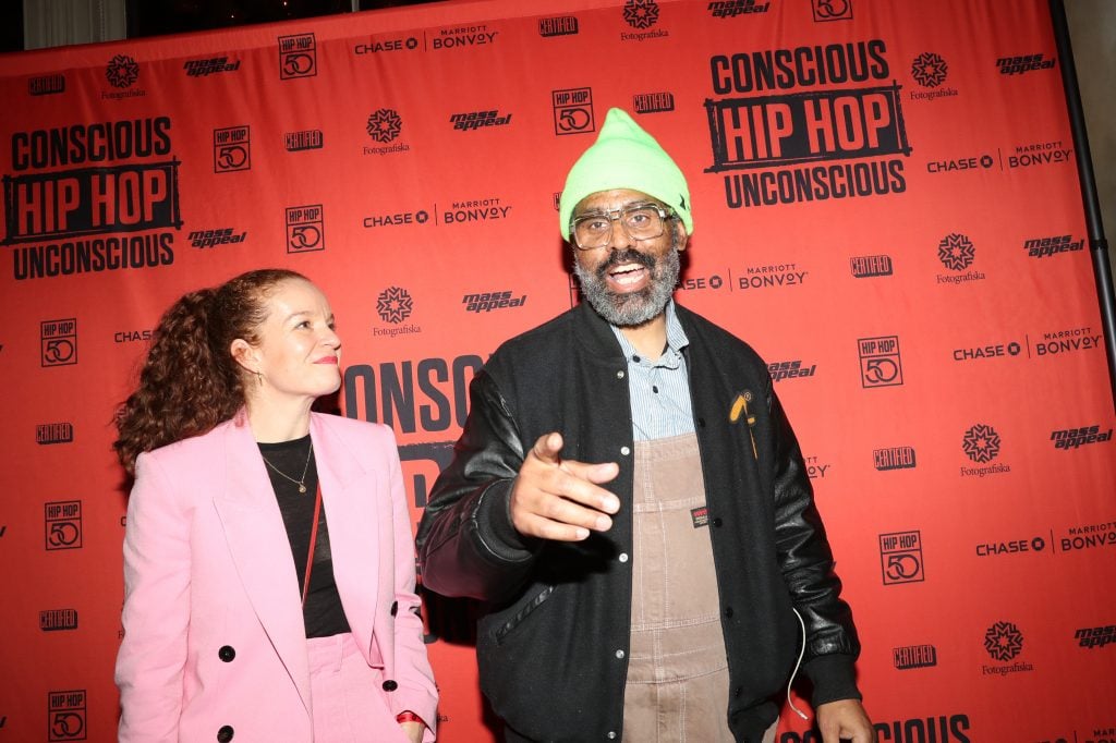 Curators Sally Berman and Sacha Jenkins attend the opening Of 'Hip Hop: Conscious, Unconscious' at Fotografiska New York. Photo: Johnny Nunez/Getty Images for Fotografiska New York.