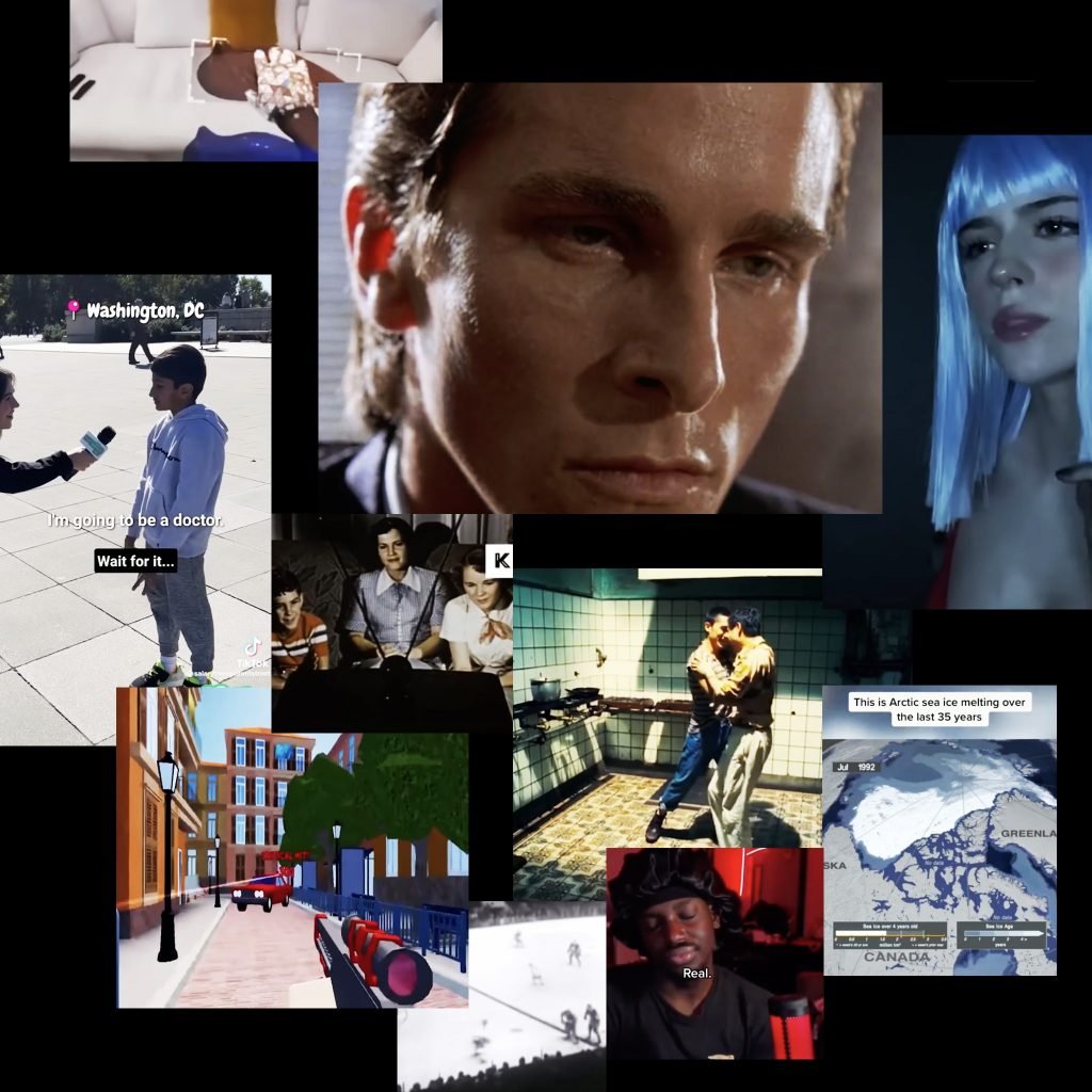 A collage of screenshots from corecore videos on TikTok. Photo: Min Chen
