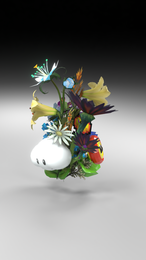 A large bouquet from Jill Magid's "Out-Game Flowers" NFT collection. Courtesy of the artist and Artwrld.