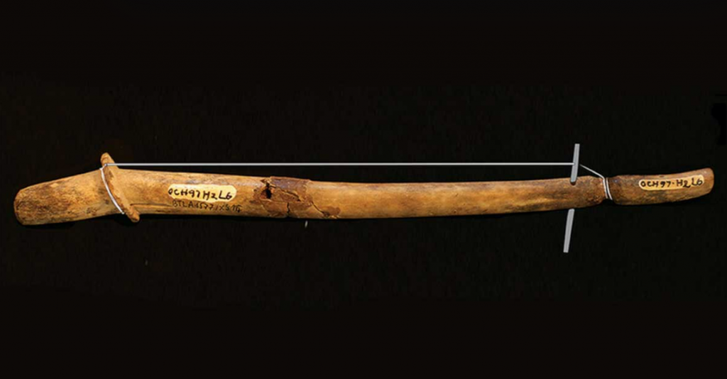 A reconstruction of the chordophone, crafted out of deer antler. Photo: Antiquity (2023). DOI: 10.15184/aqy.2022.170.