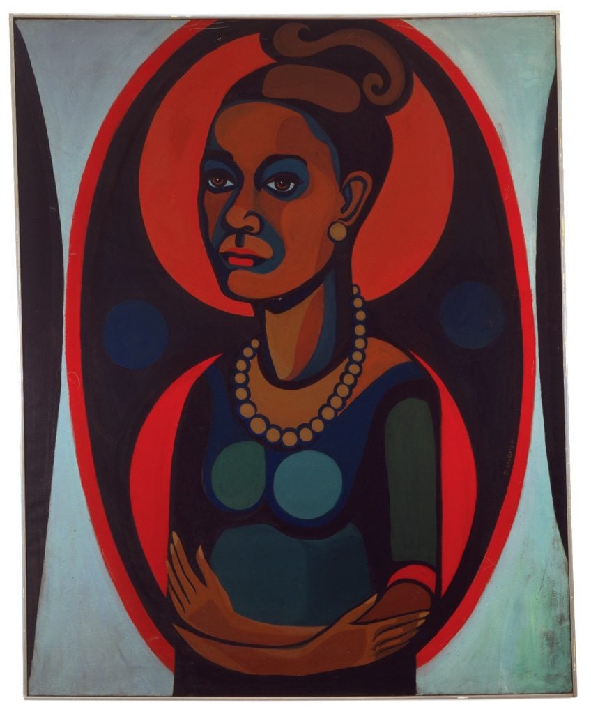 Faith Ringgold, Early Works #25: Self-Portrait (1965). Brooklyn Museum; Gift of Elizabeth A. Sackler, 2013.96. © Faith Ringgold / ARS, NY and DACS, London, courtesy ACA Galleries, New York 2022.