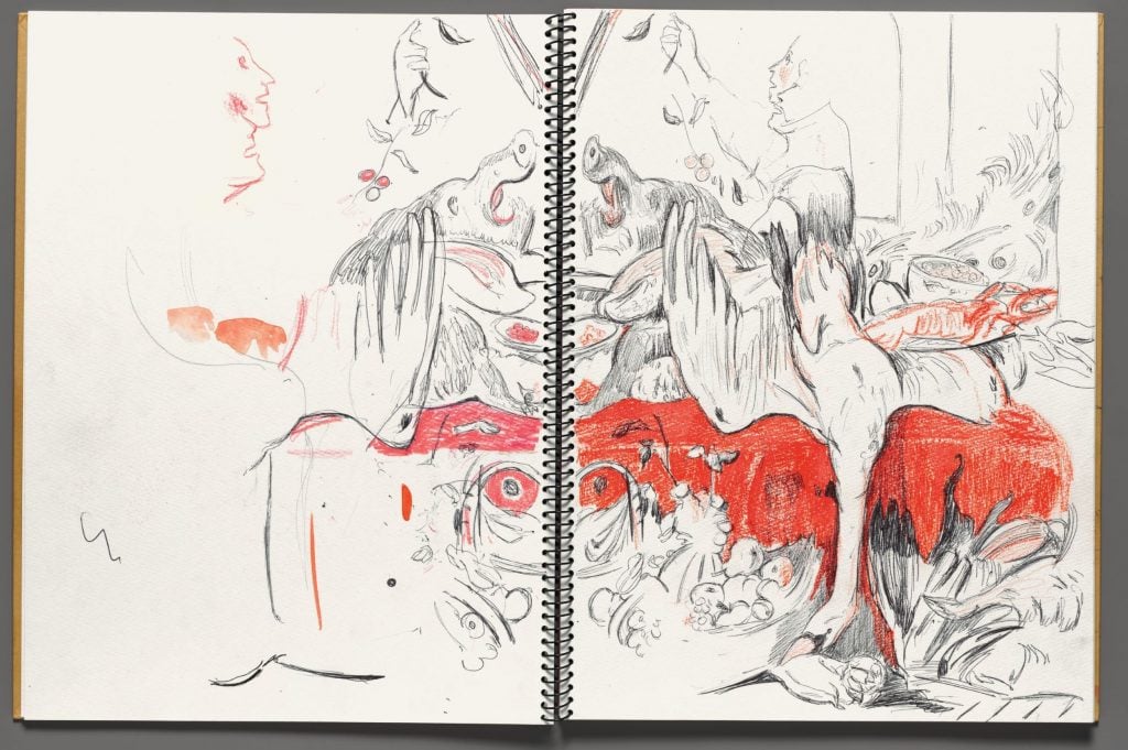 Cecily Brown's sketchbook (2021-22). Courtesy of the artist. 