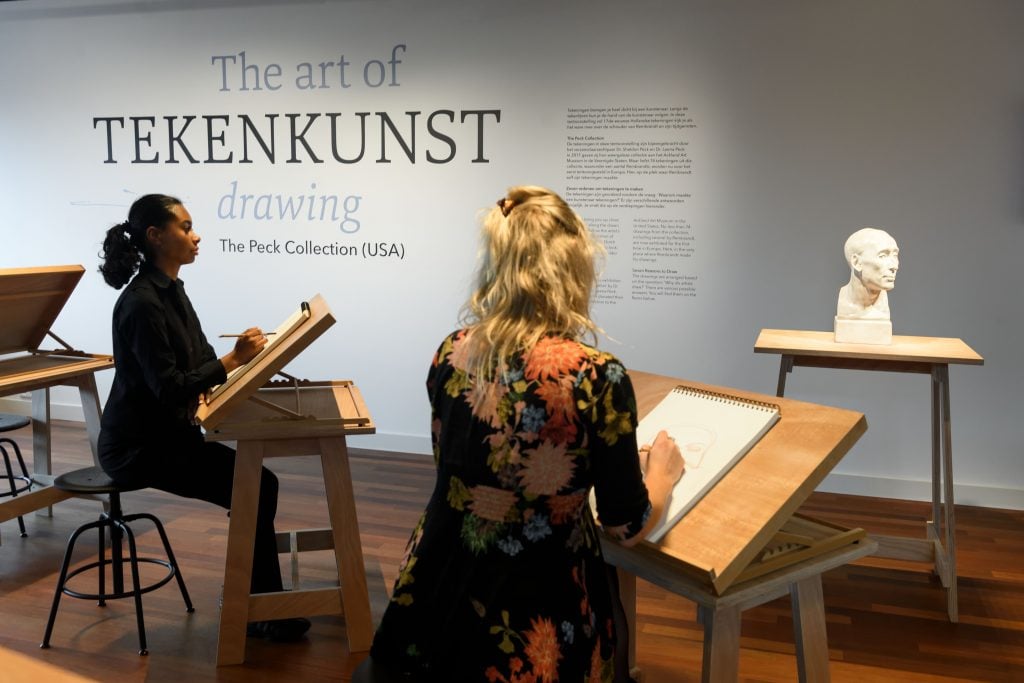 Visitors can sketch in what was formerly the director's office at the expanded Rembrandthuis. Photo courtesy of the Rembrandthuis. 