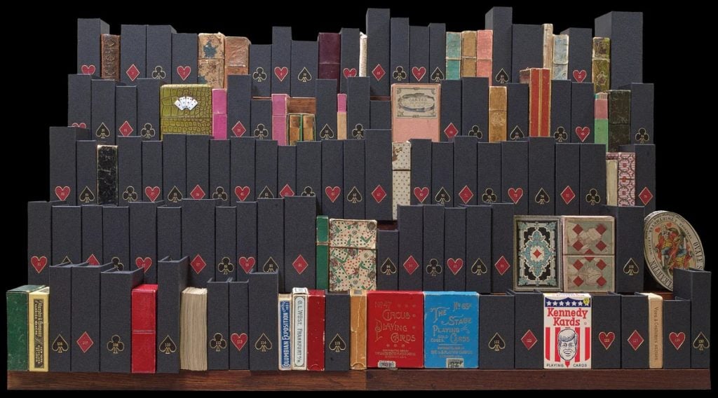 Selections from Frank van den Bergh's playing card collection. Photo courtesy of Daniel Crouch Rare Books, London.