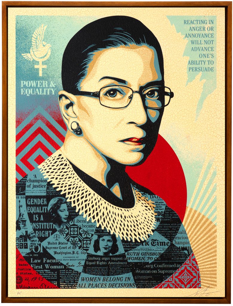 Shepard Fairey, A Champion of Justice (Ruth Bader Ginsburg) (2021). Est. $3,000-$5,000.