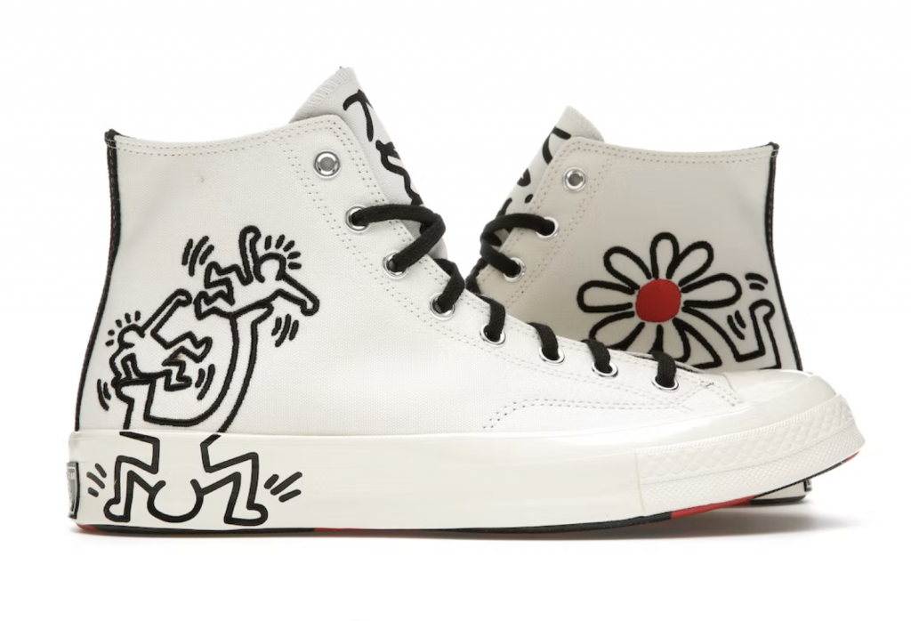 Converse Chuck Taylor All-Star 70 Hi Keith Haring Egret. Courtesy of Stock X.