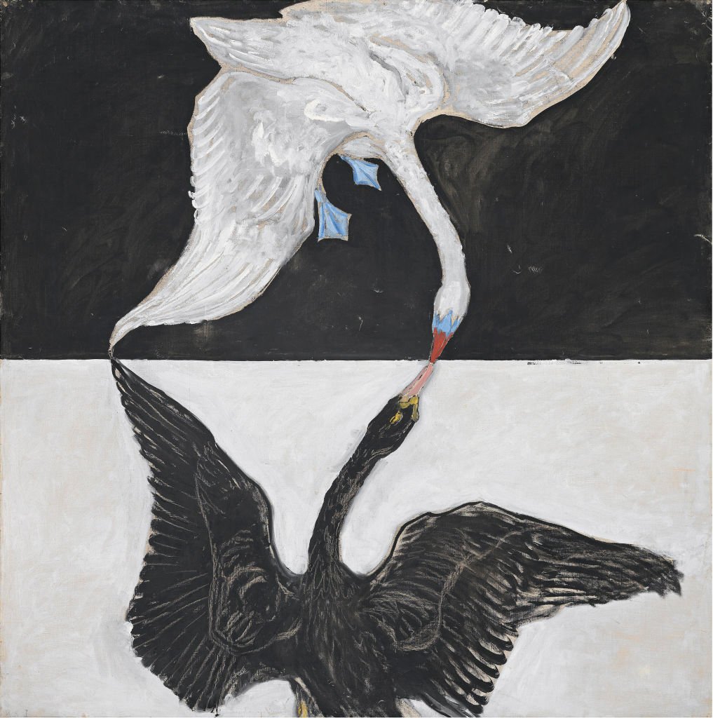 <i>Group IX/SUW, No. 1, The Swan, No. 1</i>, (1914-1915). Found in the Collection of Courtesy of Stiftelsen Hilma af Klints Verk. Artist Hilma af Klint (1862-1944). Photo: Fine Art Images/Heritage Images/Getty Images