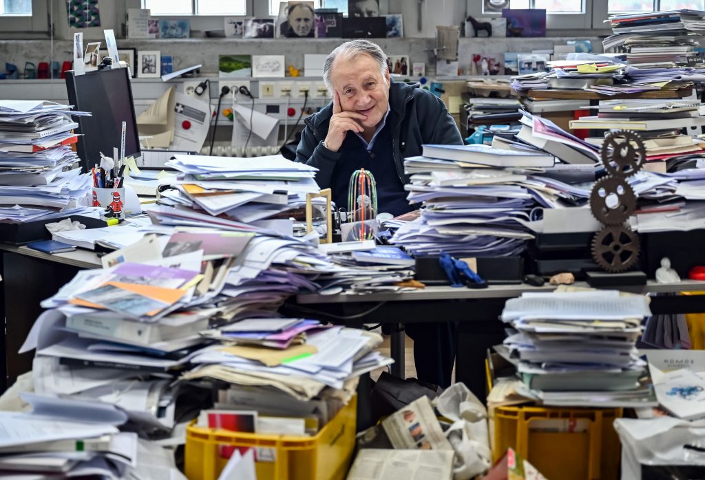 Peter Weibel in his office at ZKM. Photo: Uli Deck/picture alliance via Getty Images.