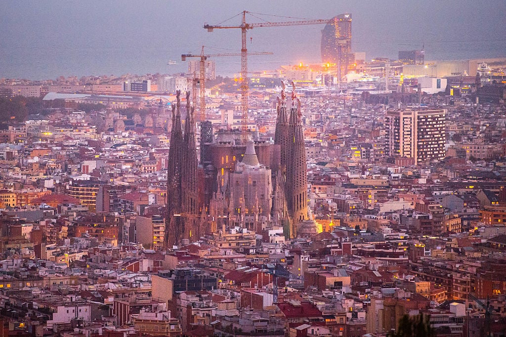 Sagrada Familia on the Barcelona skyline. Photo by David Ramos/Getty Images.