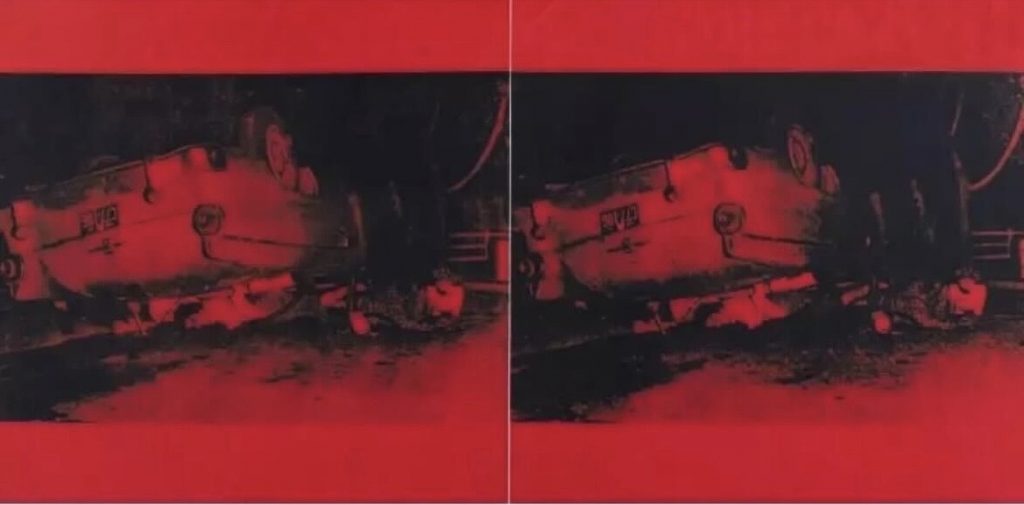 Andy Warhol, <i>5 Deaths twice 1 (Red car crash)</i> (1963). Courtesy of Sotheby's.