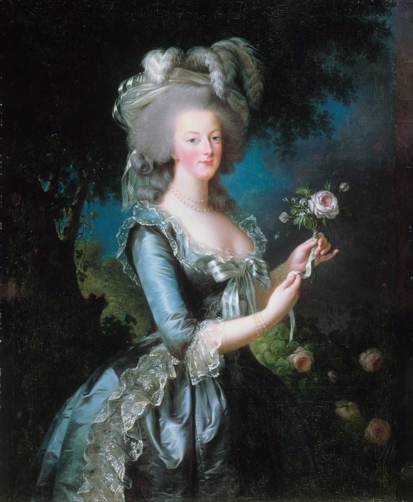 Élisabeth Vigée Le Brun, Marie Antoinette with a Rose (1783). Collection of the Palace of Versailles, Versailles