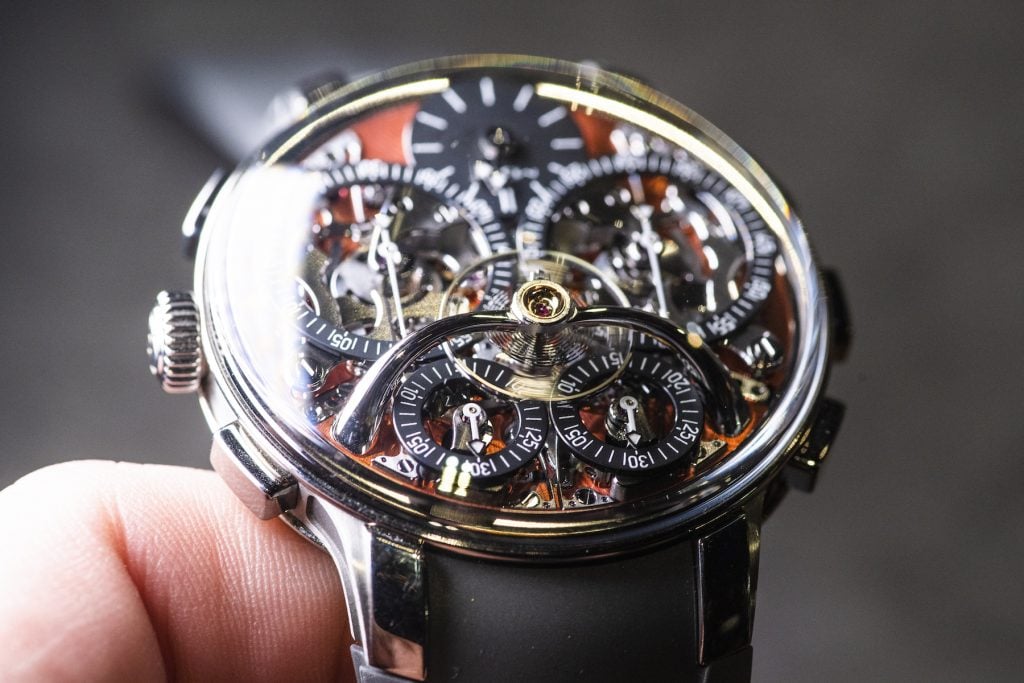 An MB and F Double Chronograph watch