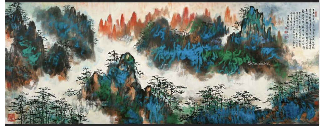 Liu Haisu, <i>Huang Yue Xiongzi Jingxin</i> (1983). Courtesy of Beijing Inzone International Auction Co., Ltd.