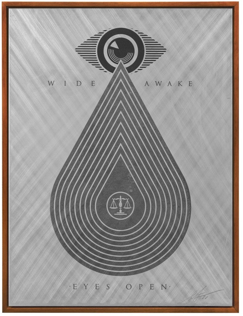 Shepard Fairey, Wide Awake Eyes Open (2020). Est. $3,000-$5,000.