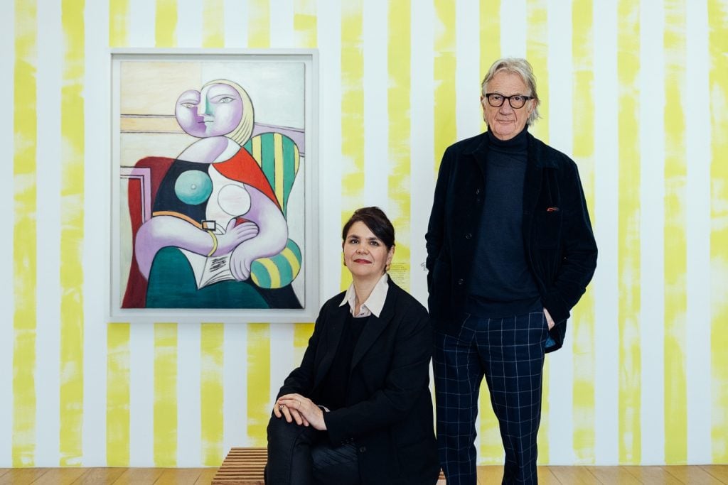 Cécile Debray, curator and president of the Picasso Museum in Paris, with Sir Paul Smith, guest artistic director. Photo: © Vinciane Lebrun/Voyez-Vous and Succession Picasso 2023.