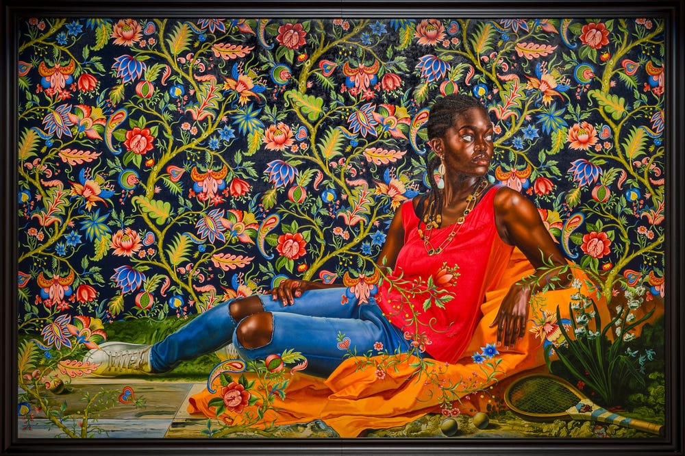 Kehinde Wiley, The Death of Hyacinth (Ndey Buri Mboup), 2022. Photo by Gary Sexton, courtesy of the Fine Arts Museums of San Francisco.