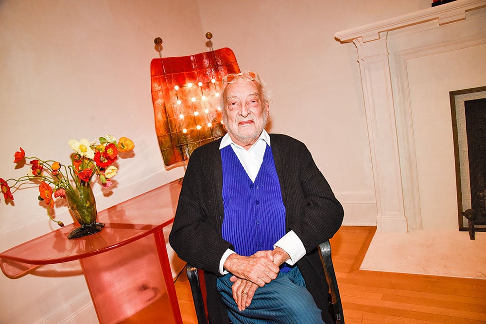 Gaetano Pesce at the opening of 