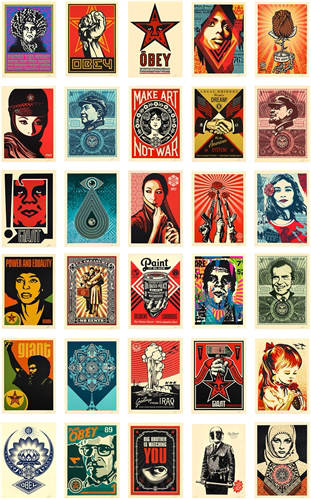 Shepard Fairey, Facing the Giant: 3 Decades of Dissent & New Works (complete set of 30 works)