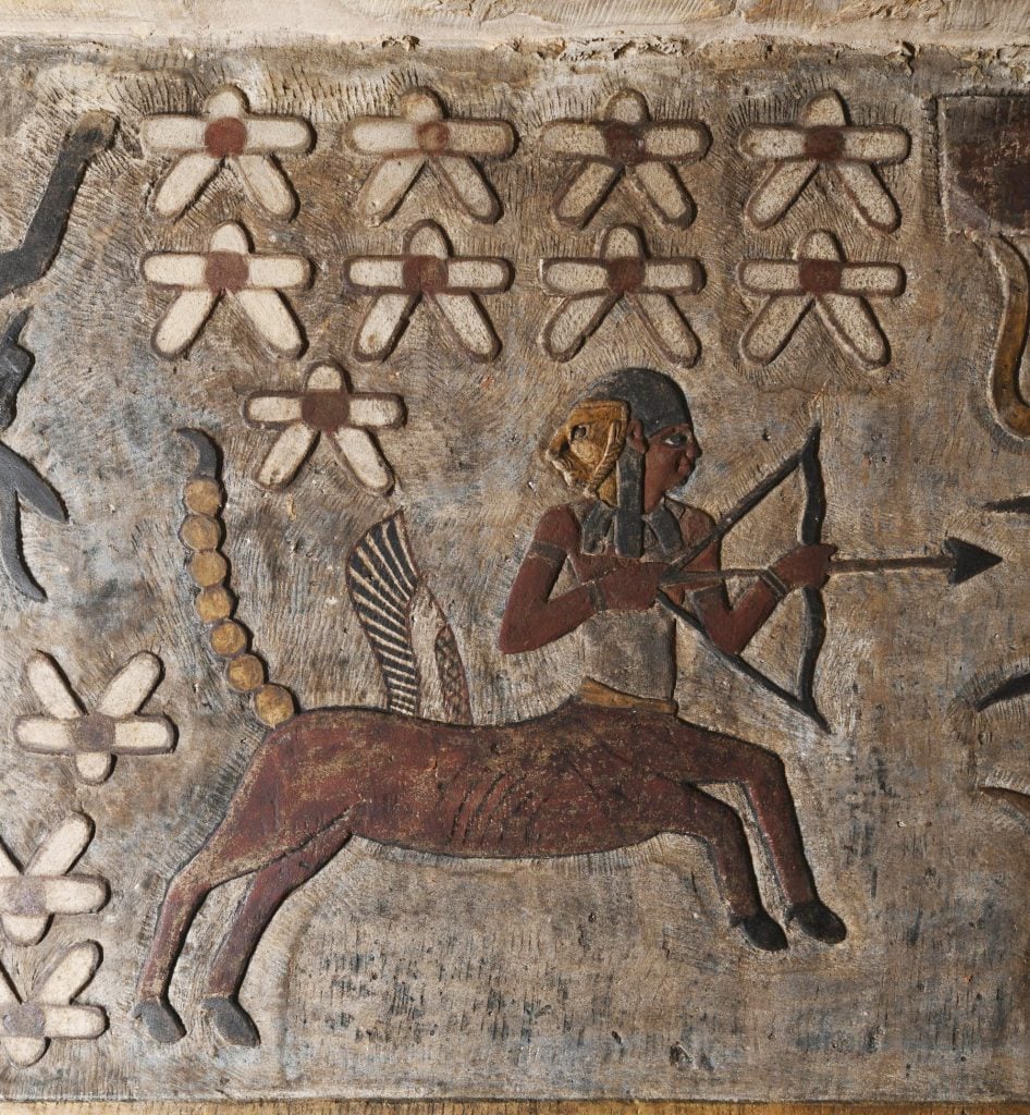 Representation of the zodiac sign Sagittarius. Photo: Ahmed Emam / Ministry of Tourism and Antiquities.