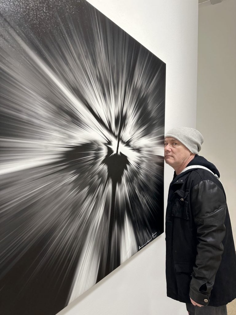 Damien Hirst with a Beautiful Painting, 2023. Photo: Prudence Cuming Associates Ltd.