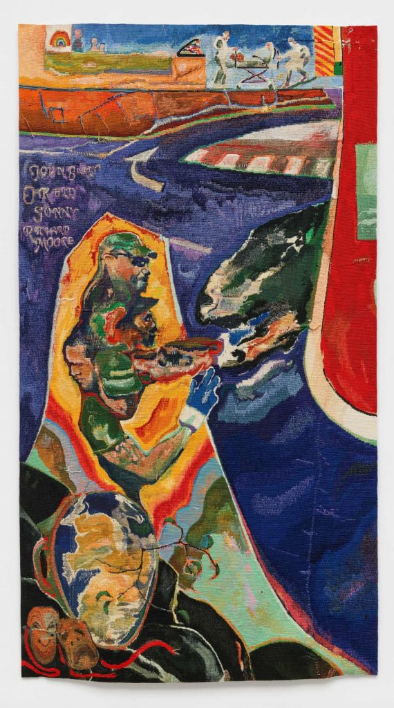 Michael Armitage, <i>John Barry, O Kelly, Sonny and Richard Moore</i> (2022). Courtesy of the National Portrait Gallery.