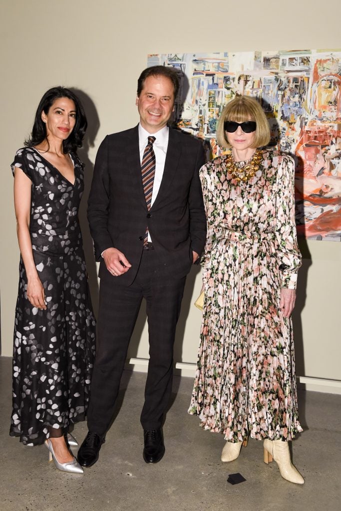 Huma Abedin, Met director Max Hollein, and Anna Wintour at the opening reception for "Cecily Brown: Death and the Maid." Photo: Darian DiCanno/BFA.com, courtesy of the Metropolitan Museum of Art.