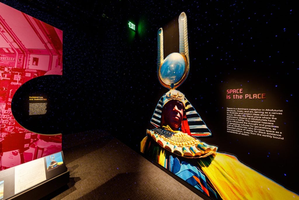 Installation view of "Afrofuturism" at the Smithsonian National Museum of African American History and Culture.