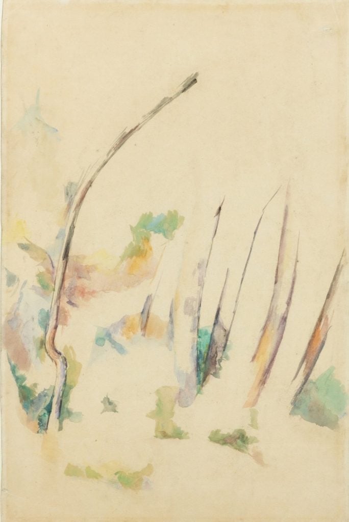 Paul Cézanne, Sous-bois (1882 - 84). Image courtesy Sotheby's.