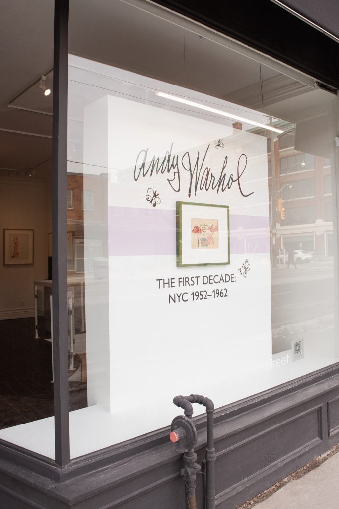 Installation view of "Andy Warhol: The First Decade, New York City 1952–62" (2023). Courtesy of Caviar20, Toronto.