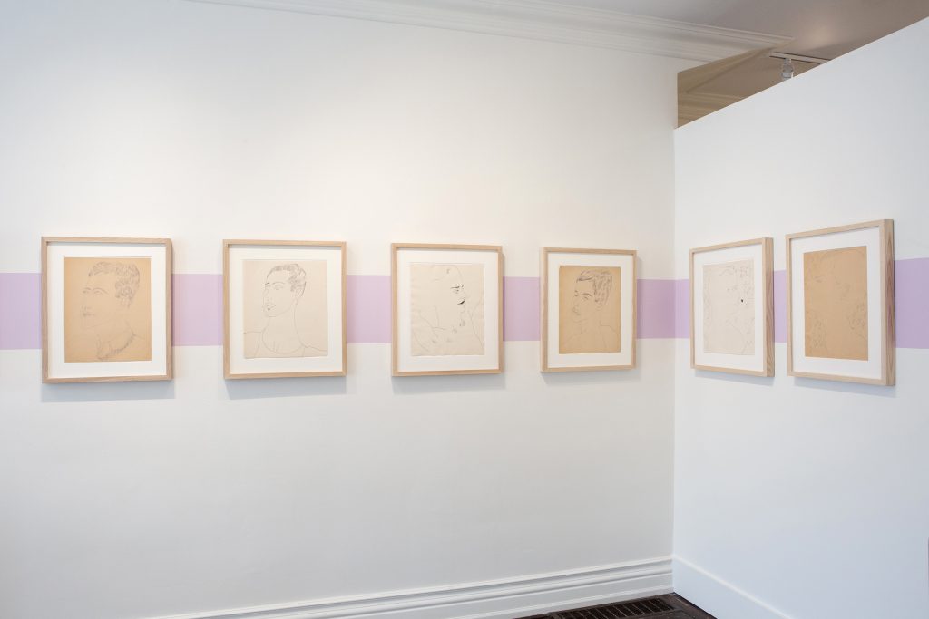 Installation view of "Andy Warhol: The First Decade, New York 1952–62" (2023).  Courtesy of Caviar20, Toronto.