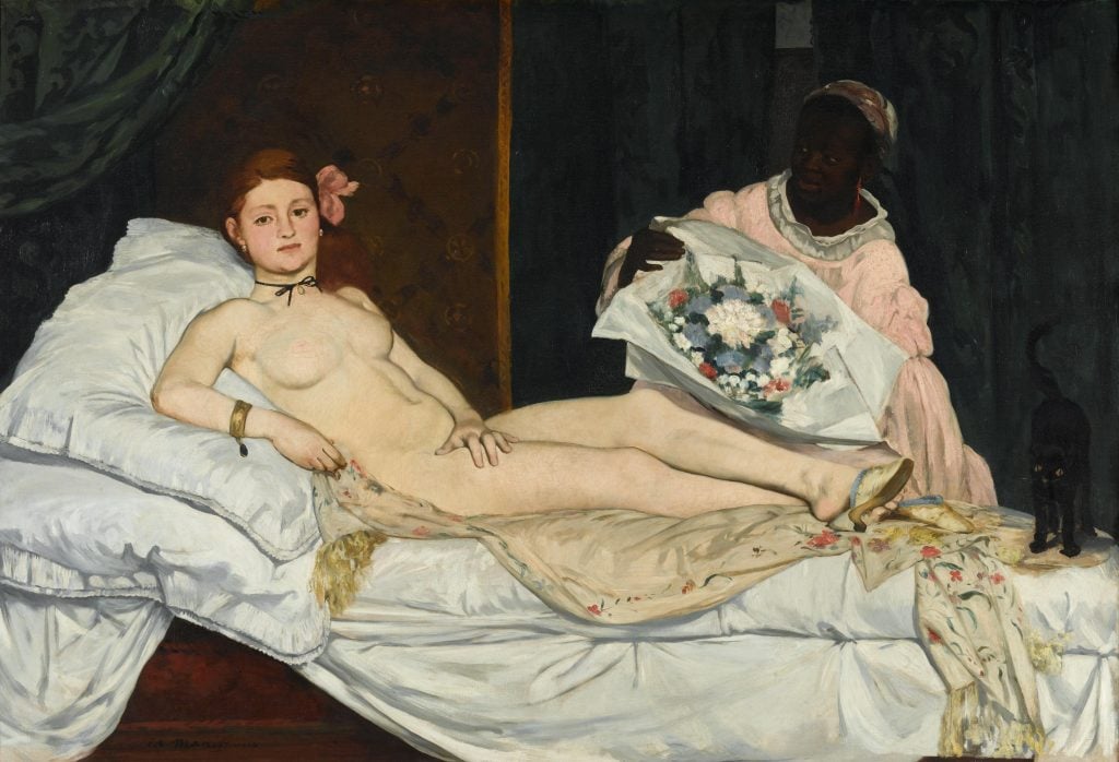 Edouard Manet, Olympia (1863). Collection of Musee D'Orsay.