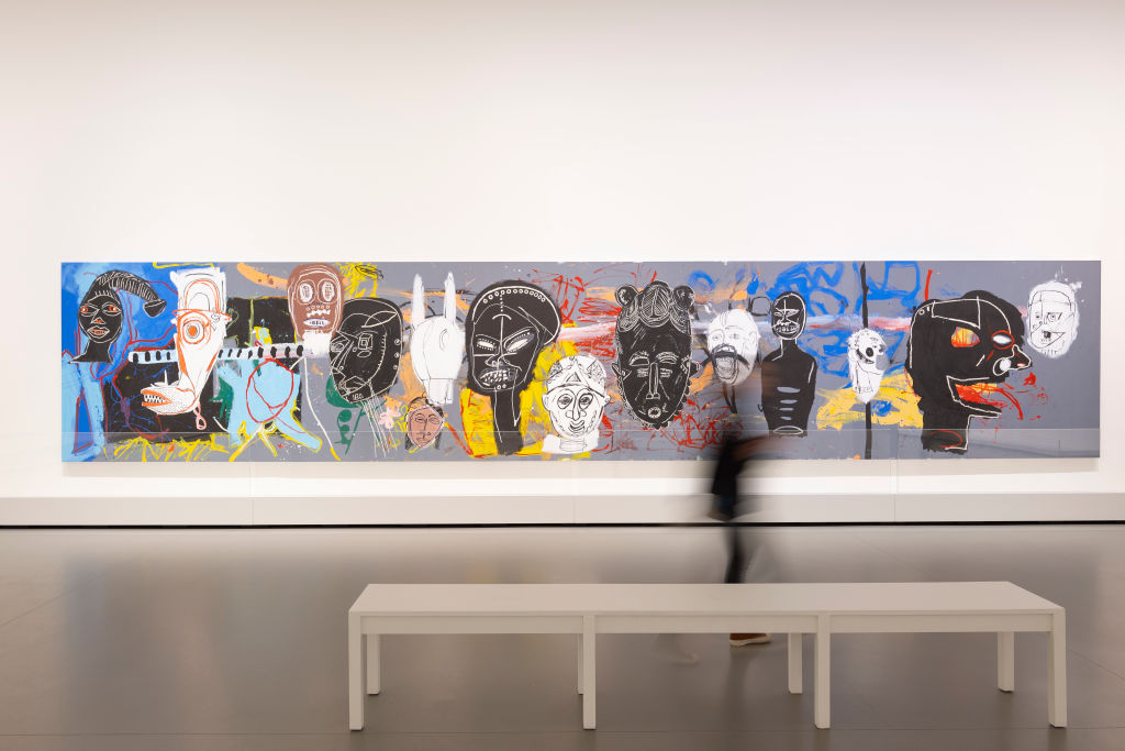 A general view of the Exhibition during the 'Basquiat x Warhol Painting Four Hands' Press Opening At Fondation Louis Vuitton on April 04, 2023 in Paris, France. Photo by Luc Castel/GettyImages,
