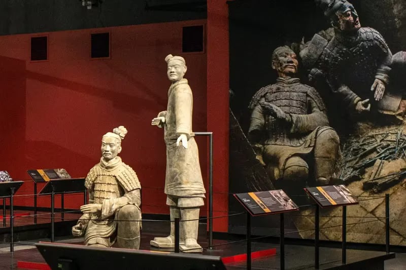 Installation view of "Terracotta Warriors of the First Emperor" at the Franklin Institute, Philadelphia. Photo courtesy of the Franklin Institute, Philadelphia.