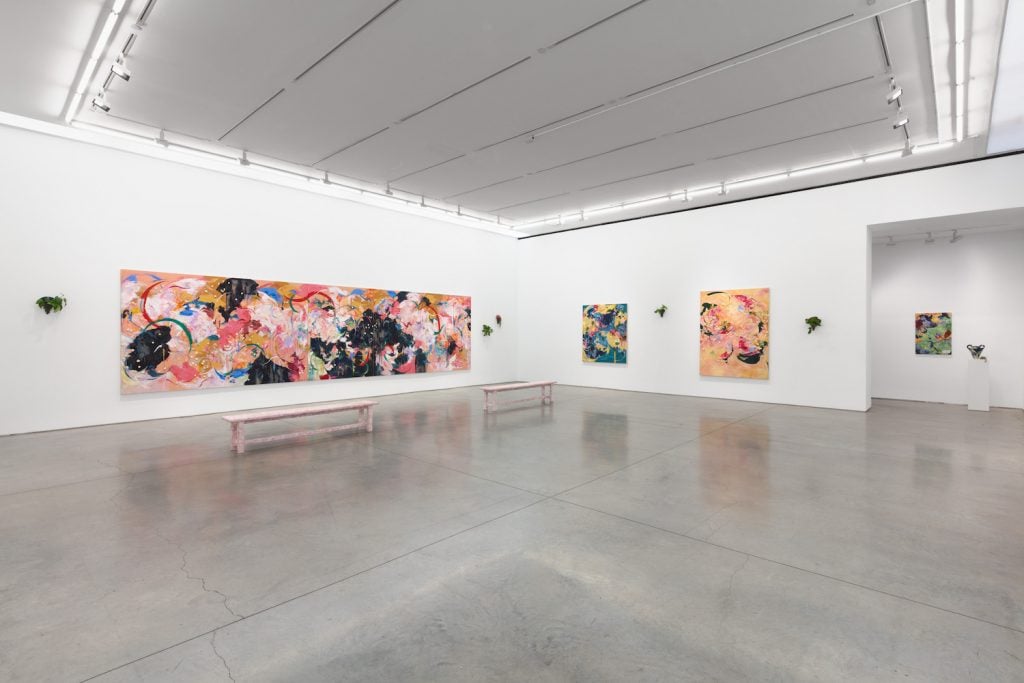 Installation view of "Michaela Yearwood-Dan: Some Future Will Think of Us" at Marianne Boesky Gallery. Photo by Lance Brewer. Image courtesy Marianne Boesky Gallery.