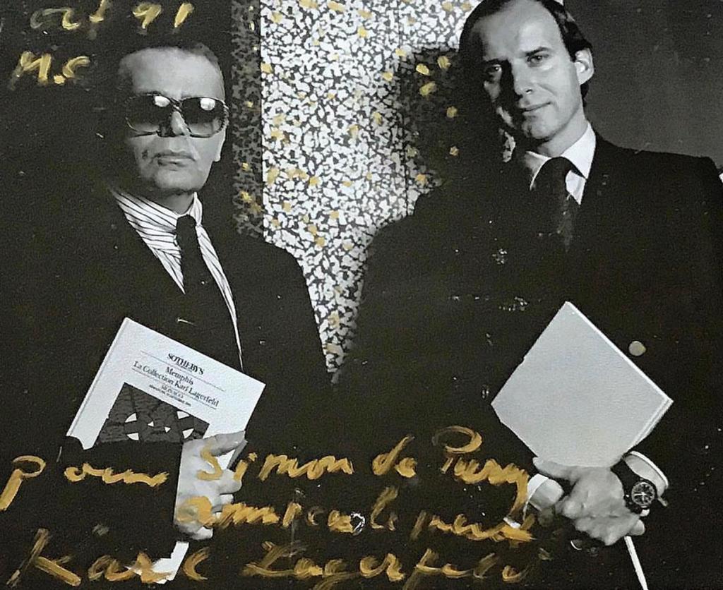 Karl Lagerfeld in Monte Carlo in October 1991 on the occasion of the auction of his Collection of Memphis Furniture which I had the privilege to conduct. Courtesy Simon de Pury.