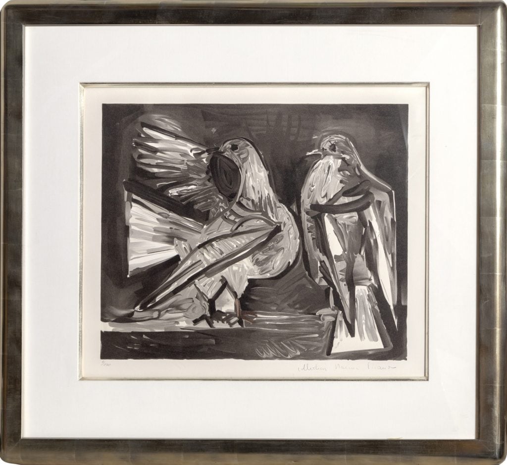 Pablo Picasso, Deux Pigeons (Original: 1960; Printed: 1979–1982). Courtesy of RoGallery, Long Island City.