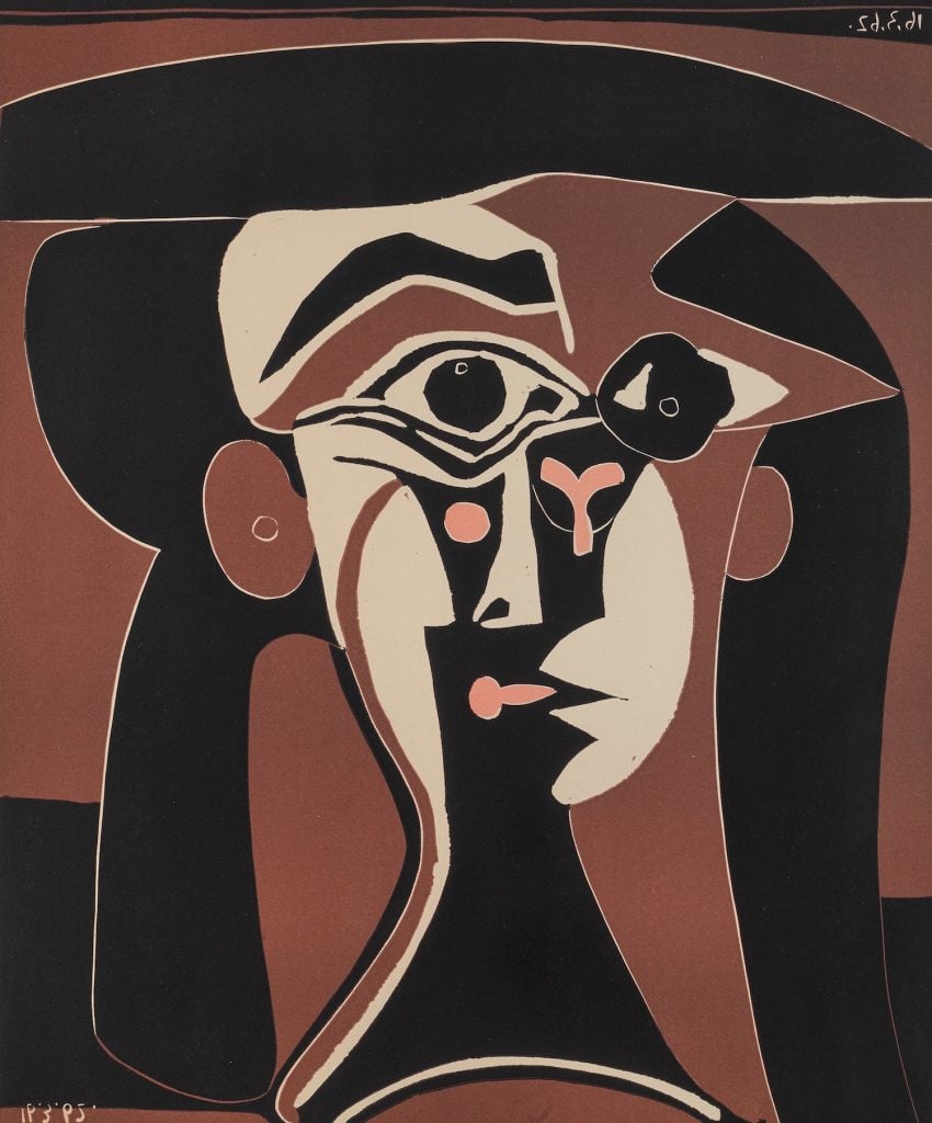 Pablo Picasso Jaqueline au Chapeau Noir Image courtesy Sotheby's.